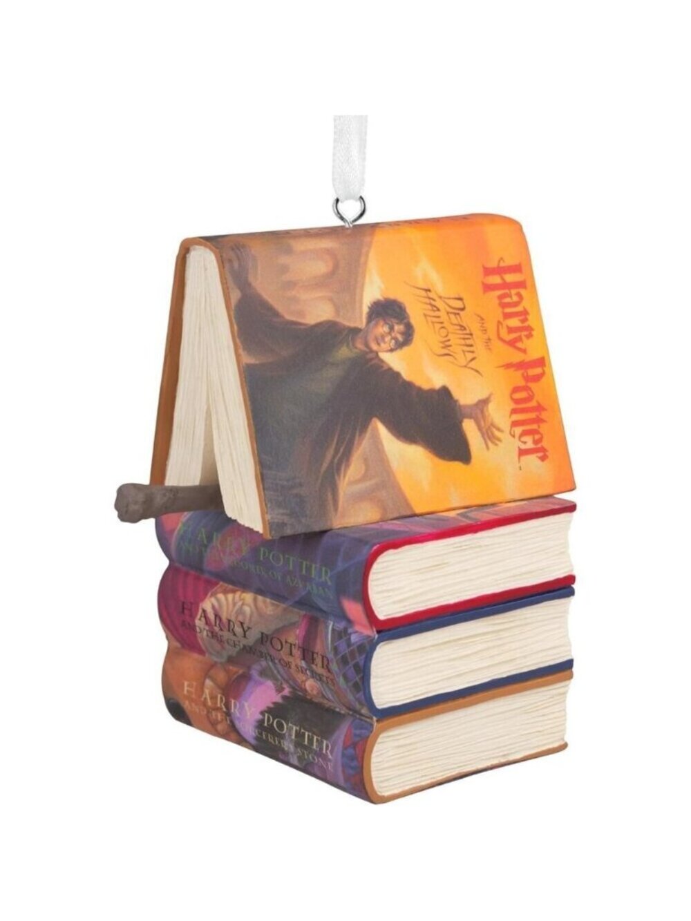 Hallmark Harry Potter Christmas Ornament Stacked Books with Wand Decoration